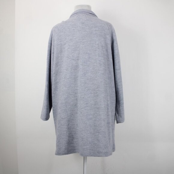 Cynthia Rowley Sz 2X Light Blue Collared Pockets Unlined 100% Wool Coat - Picture 11 of 16